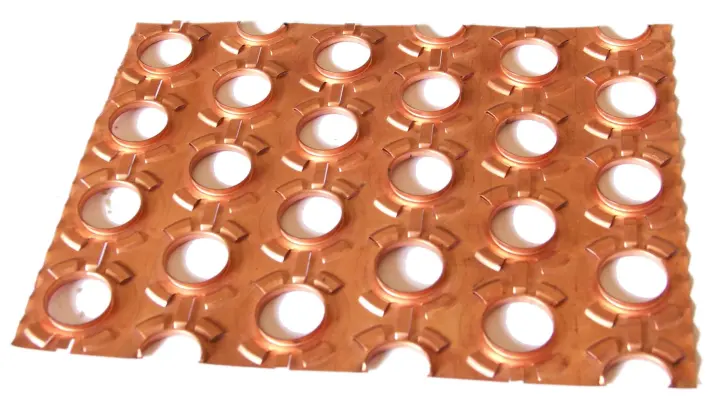 Copper heat exchanger fins for fin die tooling