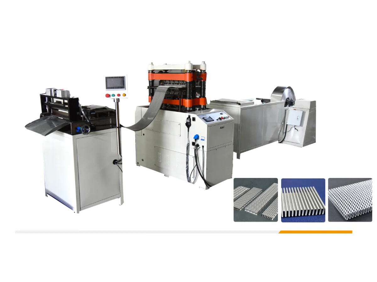 Automatic fin making machine for heat exchanger fins